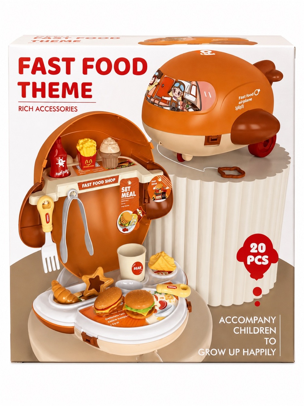 Fast Food Theme Kids Playset - Orang Pretend Play Set